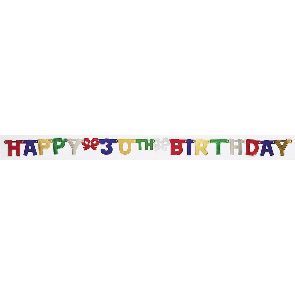 Happy 30th Birthday, Jointed Letter Banner 