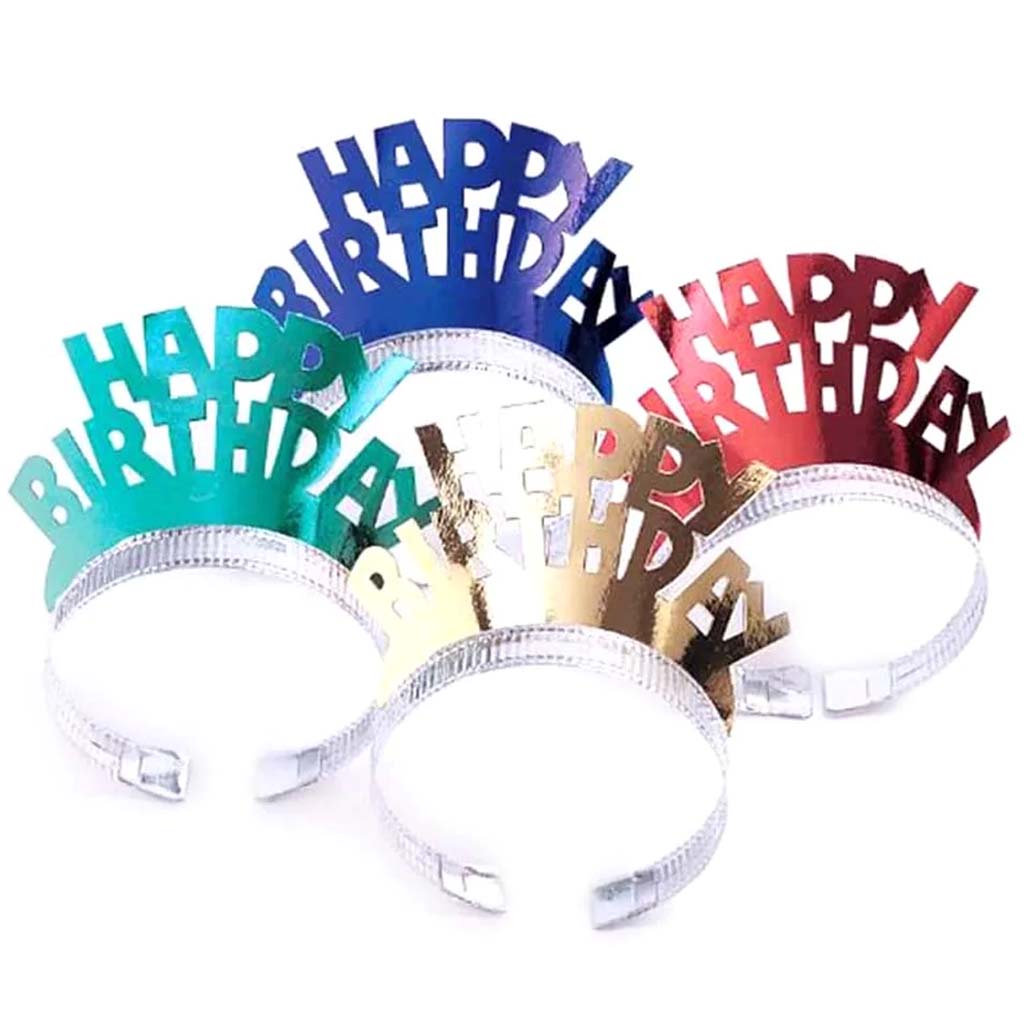 Tiaras 4ct, Foil Happy Birthday 