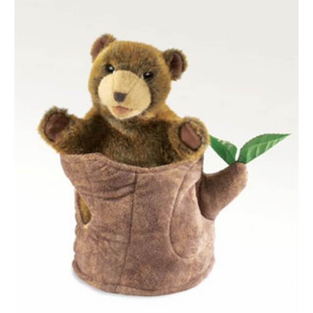 Bear In Tree Stump Puppet 