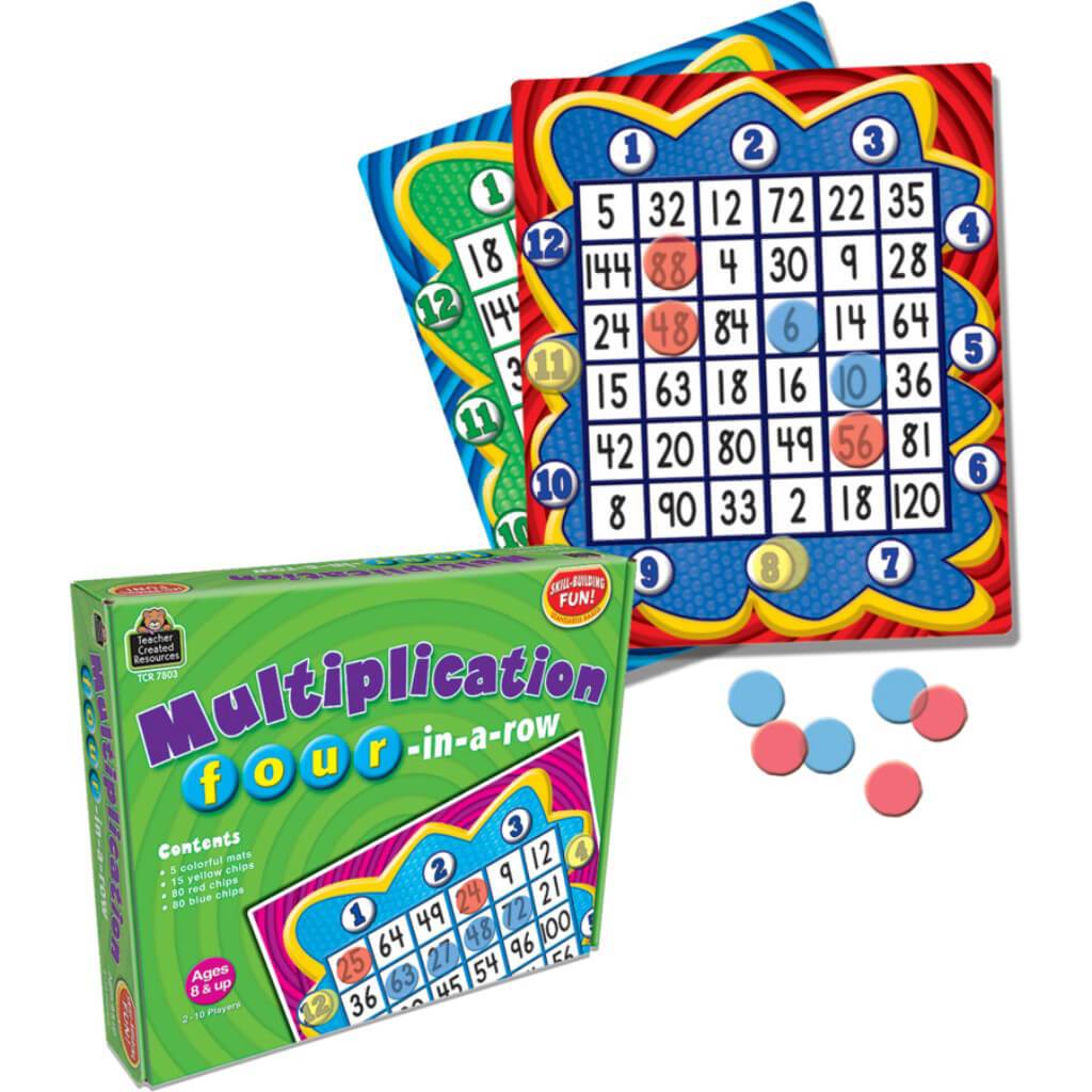 Multiplication Four-In-A-Row Game Grade 3-8 