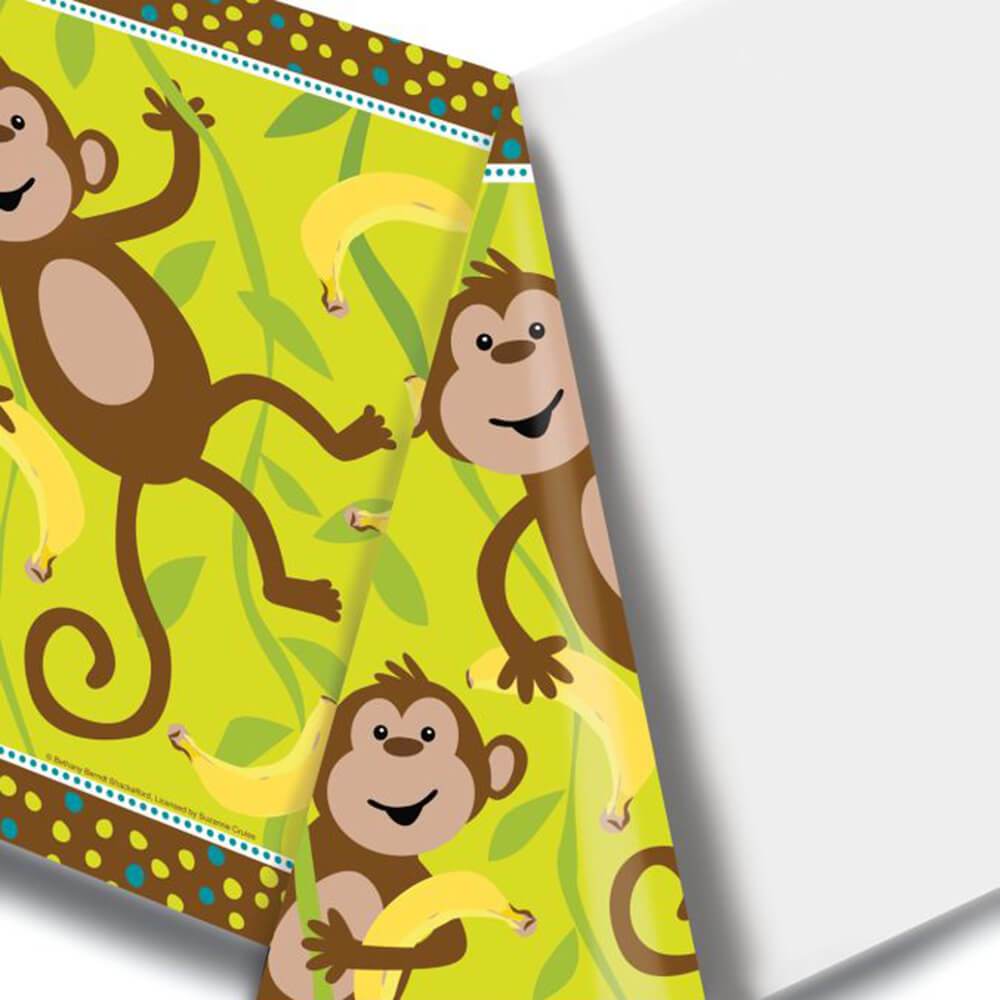 Plastic Tablecover Monkeyin Around Plastic 54X108In 