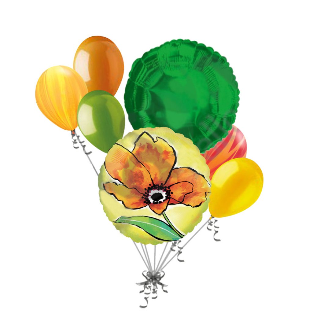 Foil Balloon Flower Yellow Orange 18in