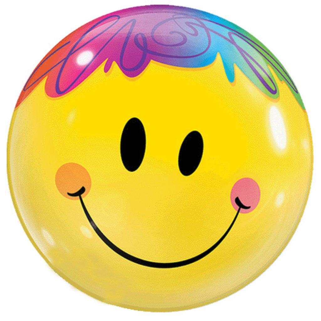 Bubble Balloon Smile Face Bright 22in 