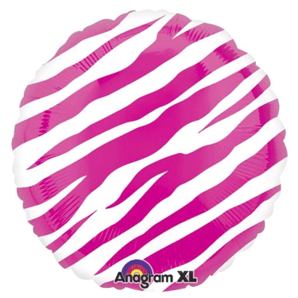 Balloon Foil Pink Zebra  18in