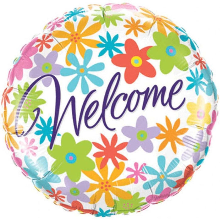 Foil Balloon Welcome Flower 18in 