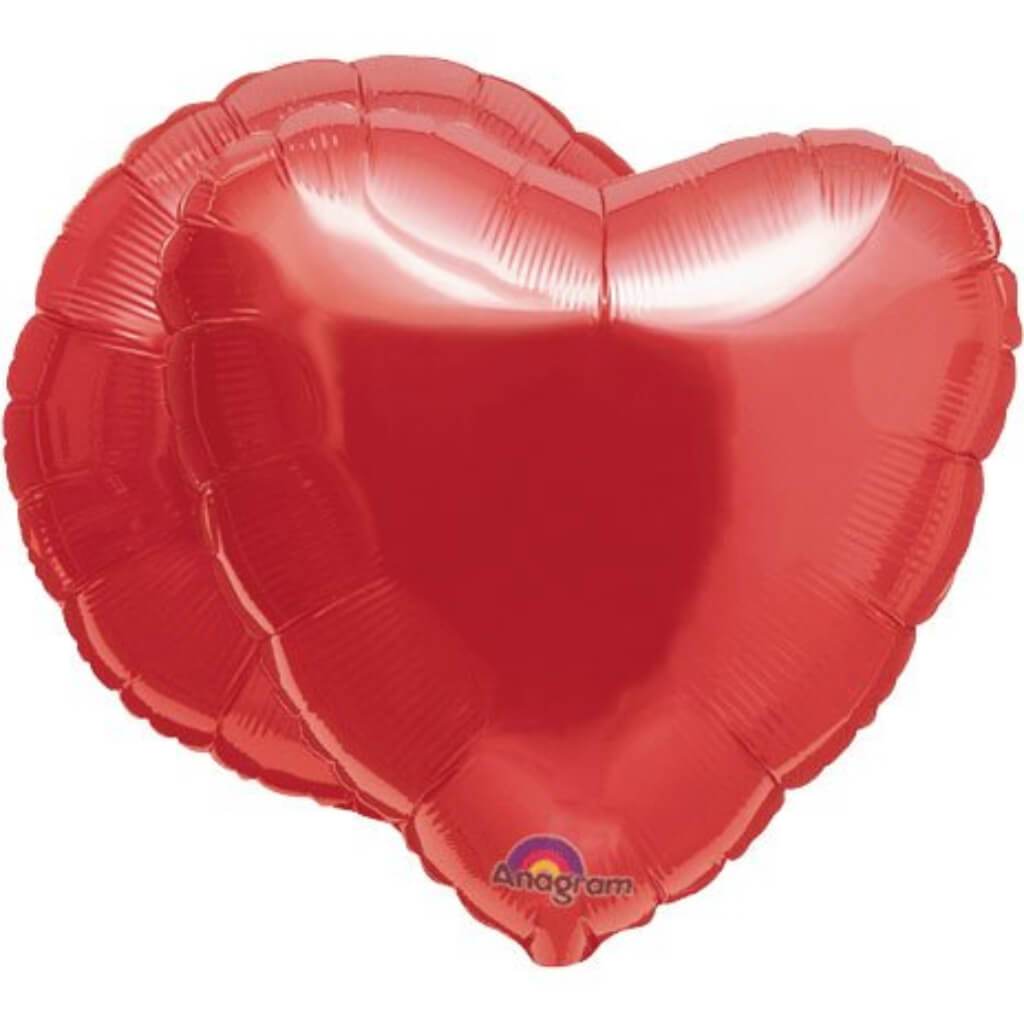 Balloon Bubble Ruby Red Heart 18in Red 