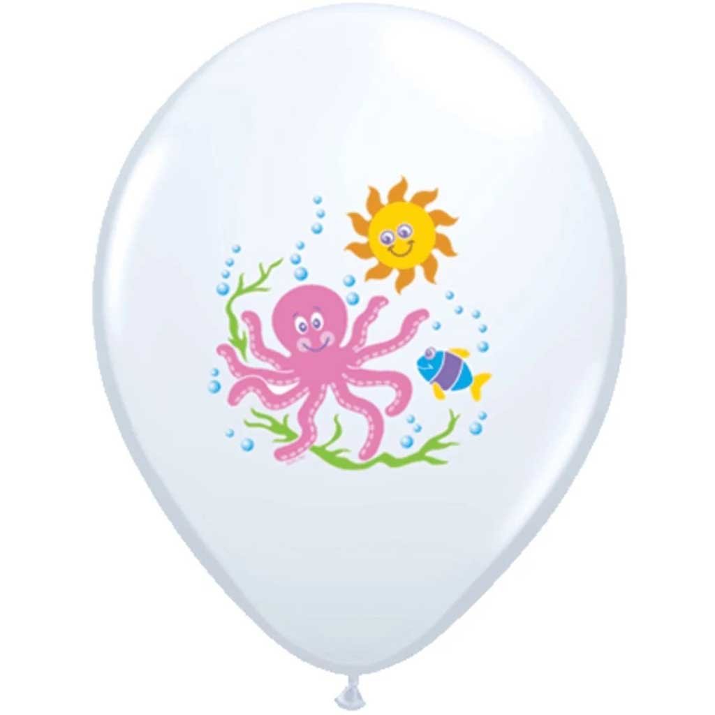 Round Smilin&#39; Seas Latex Balloon 11in 