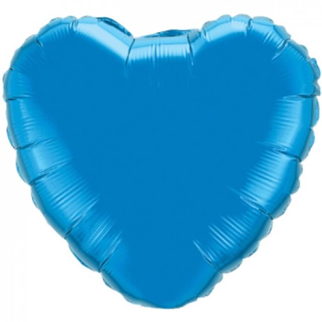 Sapphire Blue Heart Bubble Balloon 18in