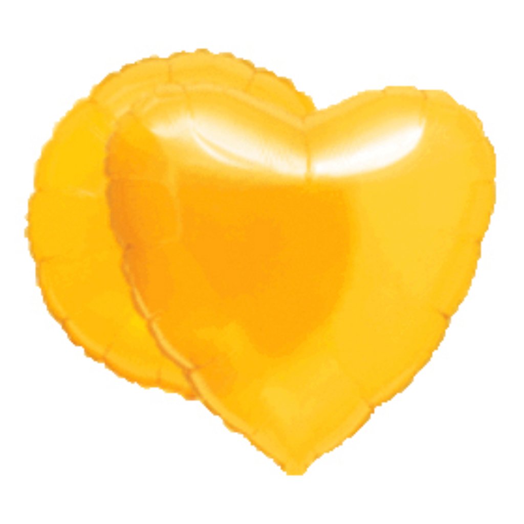 Heart Solid Color Foil Balloon, 18in Citrine Yellow 
