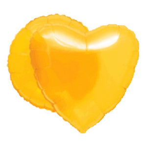Heart Solid Color Foil Balloon, 18in Citrine Yellow
