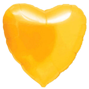 Heart Solid Color Foil Balloon, 18in Citrine Yellow 