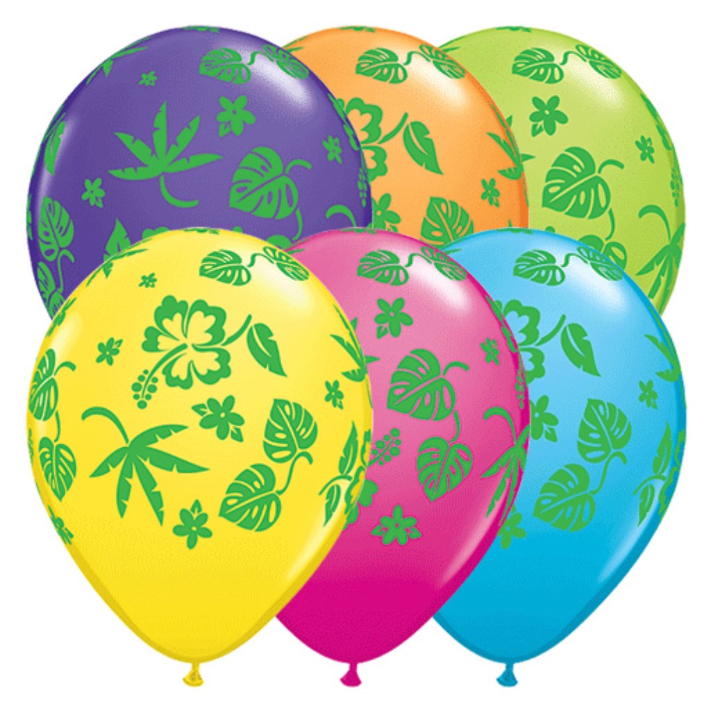 Tropical Floral Around Latex Balloon 11in 