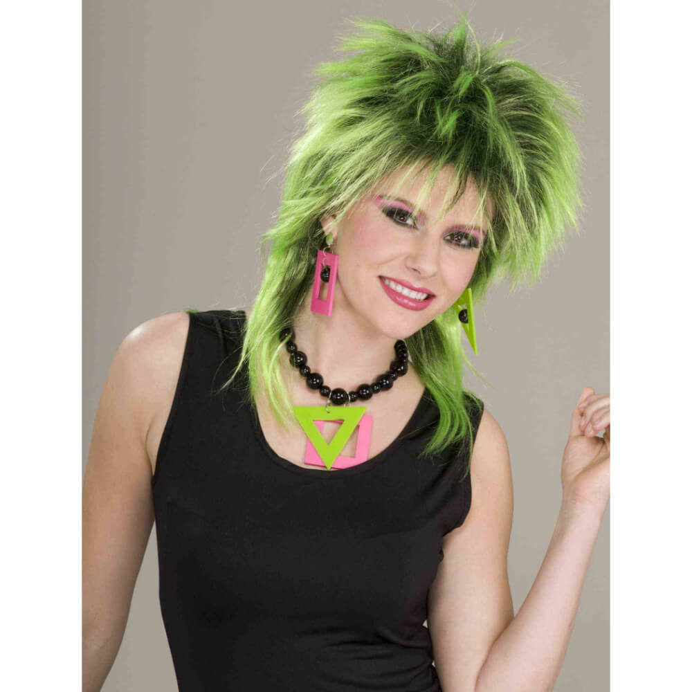 80&#39;S Neon Necklace Earrings Set