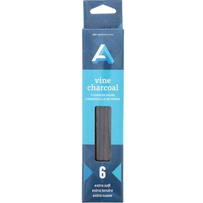 Vine & Willow Charcoal 6pcs Extra Soft