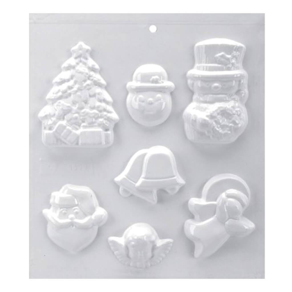 Soap Molder Snowman Face,Tree,Santa 