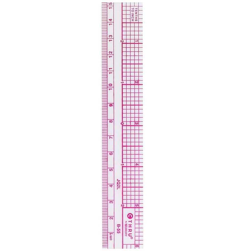 Metric Transparent Beveled Rulers 1in x 12in