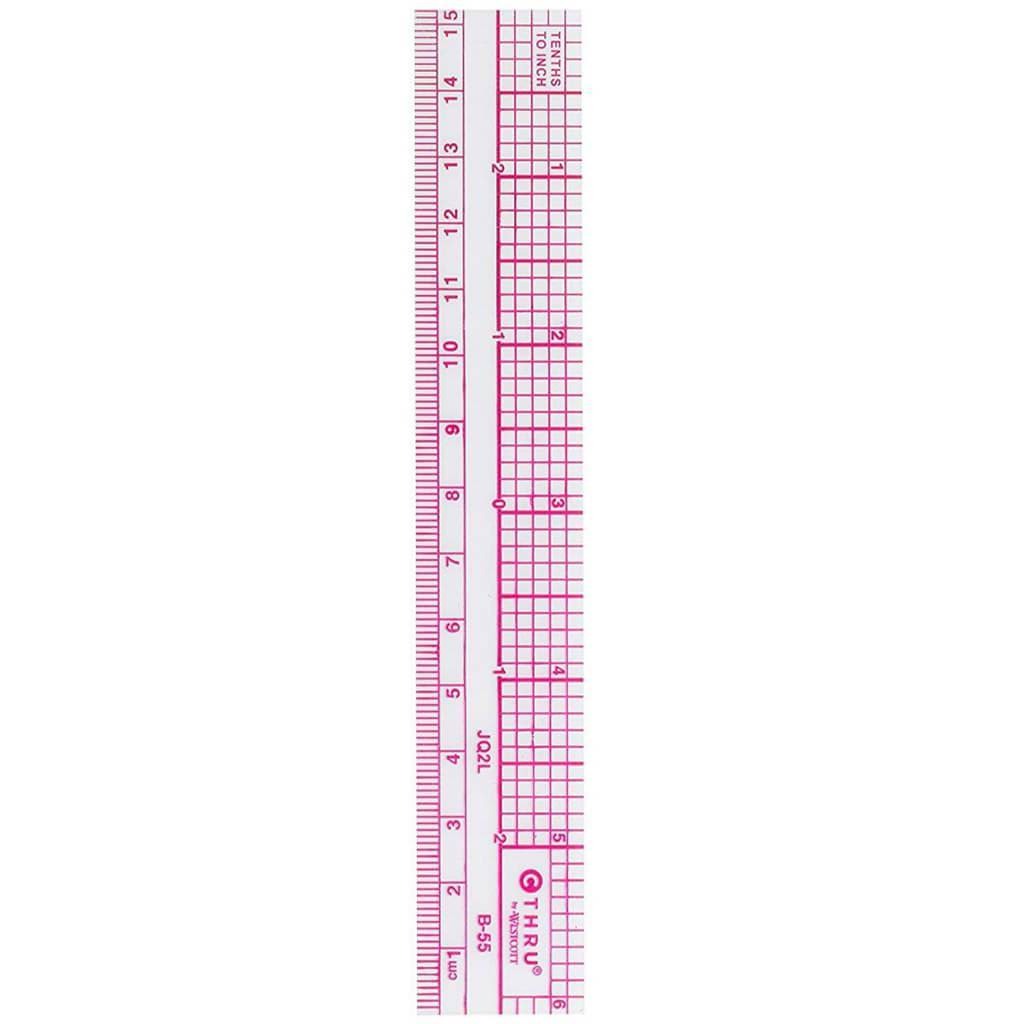 Metric Transparent Beveled Rulers 1in x 12in