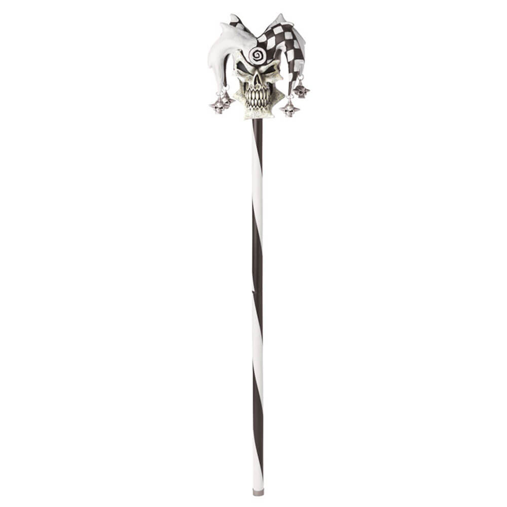 Psycho Jester Skull Cane - White\Black