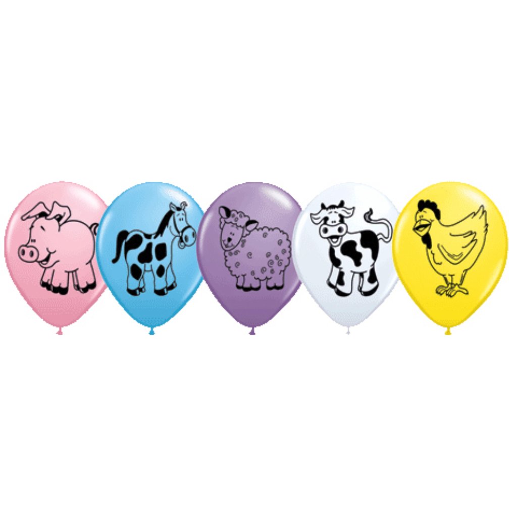 Latex Balloon Farm Animal 11in