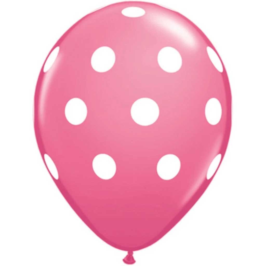 Polkadot Pink Latex Balloon 11in 