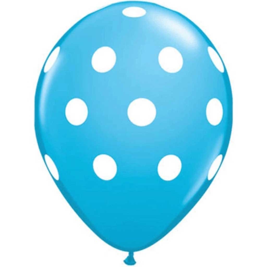 Polka Dots Big Robin&#39;s Egg Blue Latex Balloon 11in 