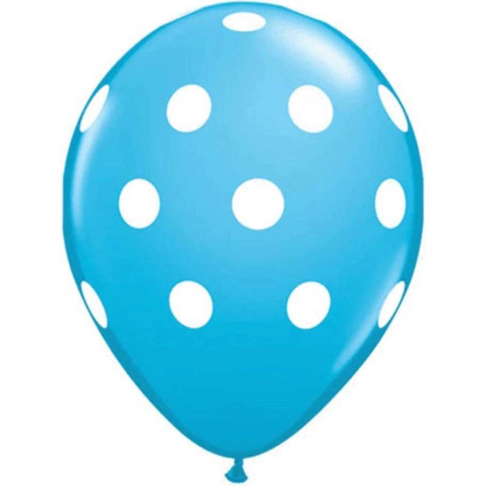 Polka Dots Big Robin's Egg Blue Latex Balloon 11in 