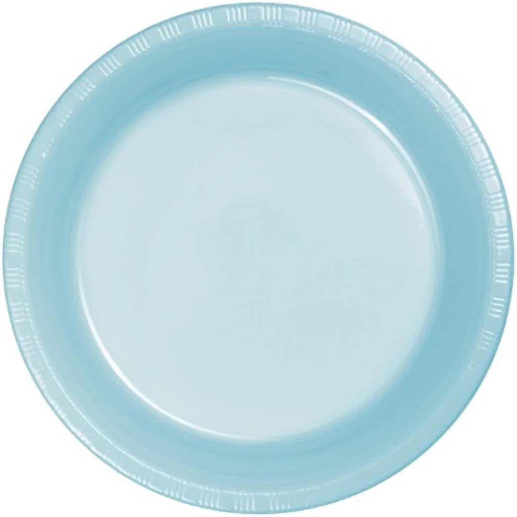 Pastel Blue Plastic Dinner Plates 9in 20ct 