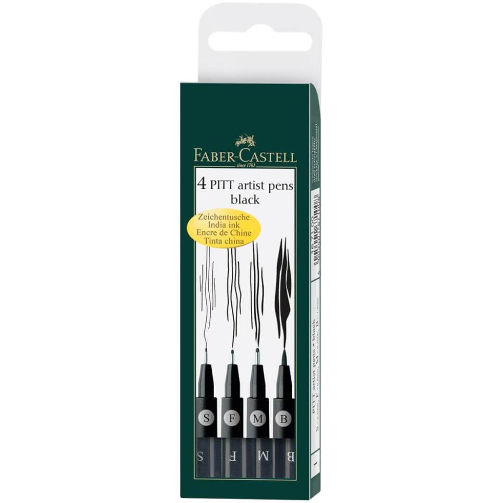 PITT Artist Pens 4/Pkg Black