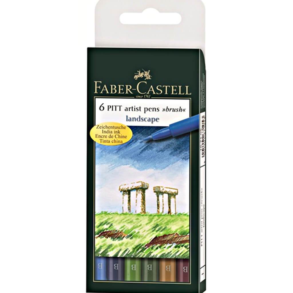Faber Castell 6 Pitt Artistt Pens Landscape