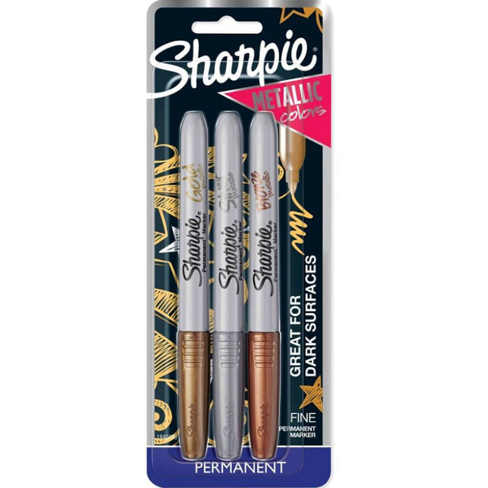 Sharpie Metallic Fine Point Permanent Markers 3pcs