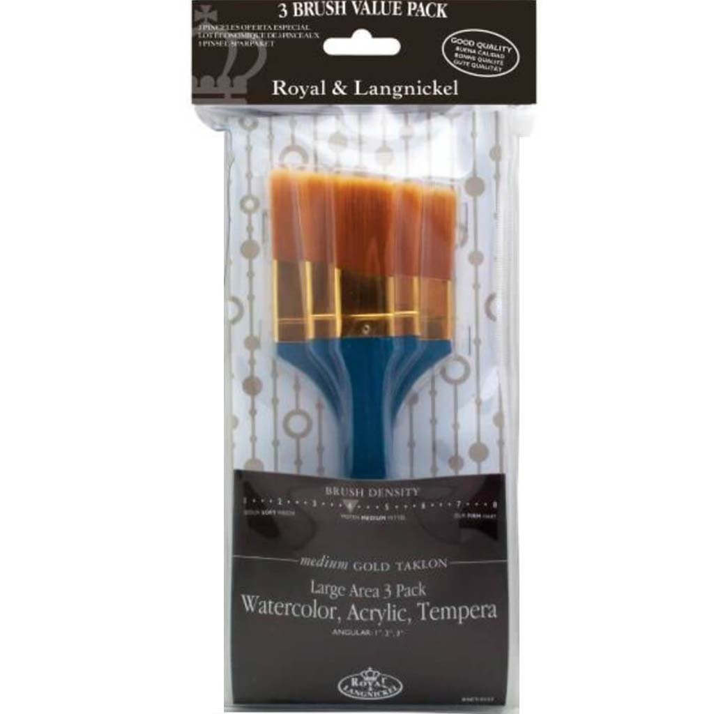 Medium Gold Taklon Brush Set 3pc 