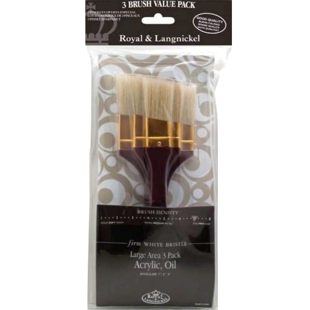 Firm White Bristle Brush Set 3pc 