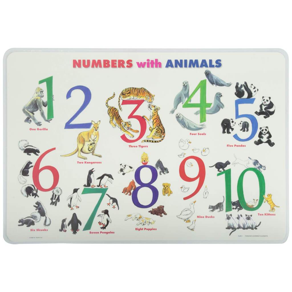 Number With Animals Placemat 