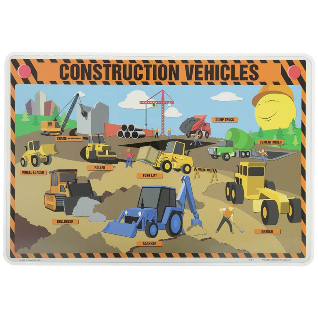 Construction Vehicles Placemat 