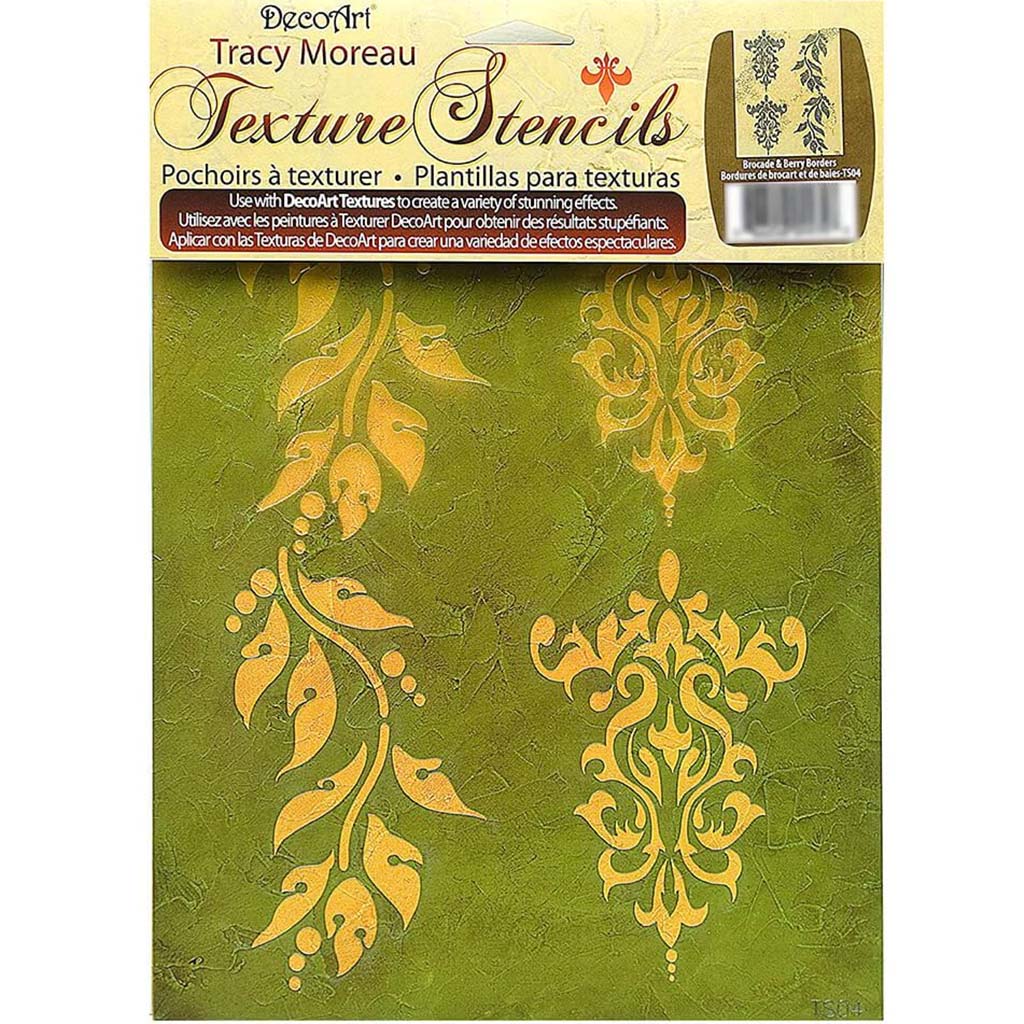 Americana Stencil Brocade &amp; Berries 8.5X11