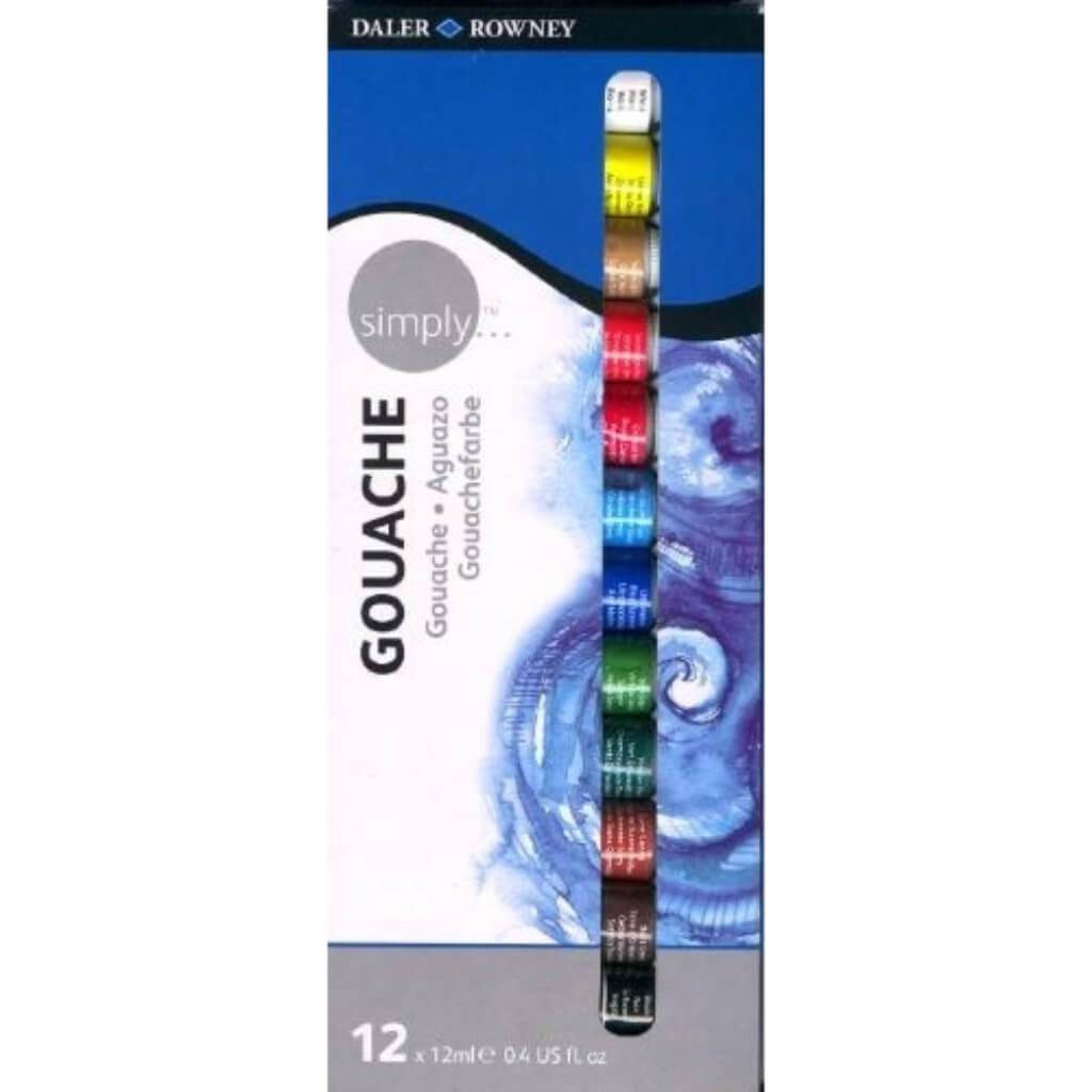 Simply Gouache Paint Set 12in x 12ml Tubes 