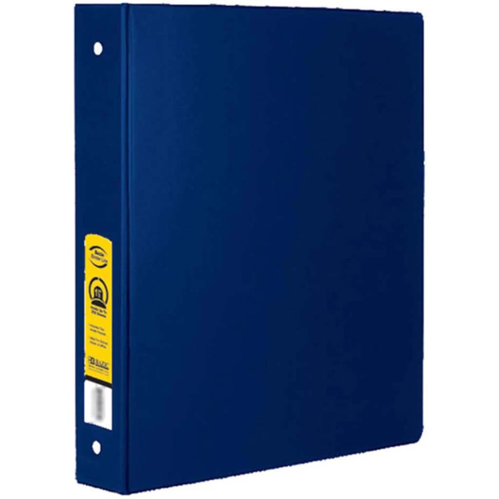 3 Ring Binder with 2 Pockets Blue 1.5in 