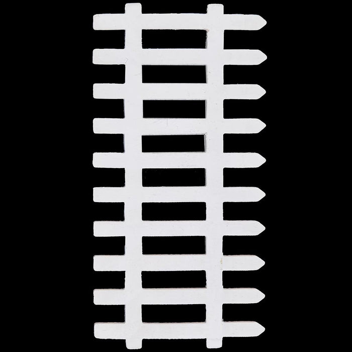 Wood Picket Fence White 9in