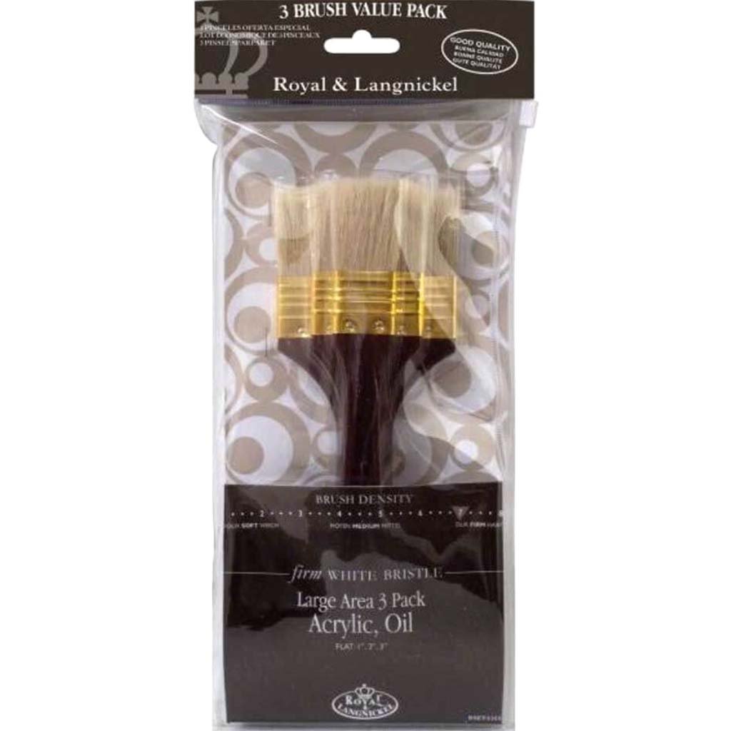 Firm White Bristle Brush Set 3pc 