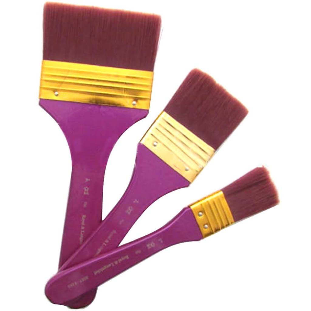 Royal Artists Firm Burgundy Taklon Brush Large 3pcs