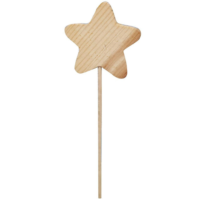 Wood Star with Stick 20pcs Per Ip