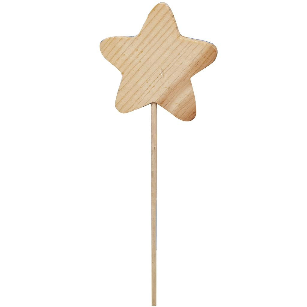 Wood Star with Stick 20pcs Per Ip