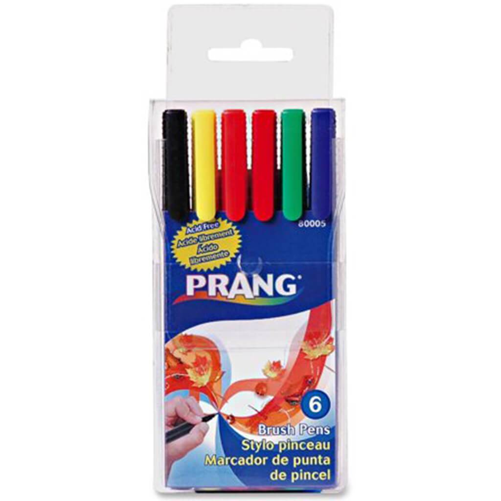 Prang Classic Color Brush Pens Set of 6