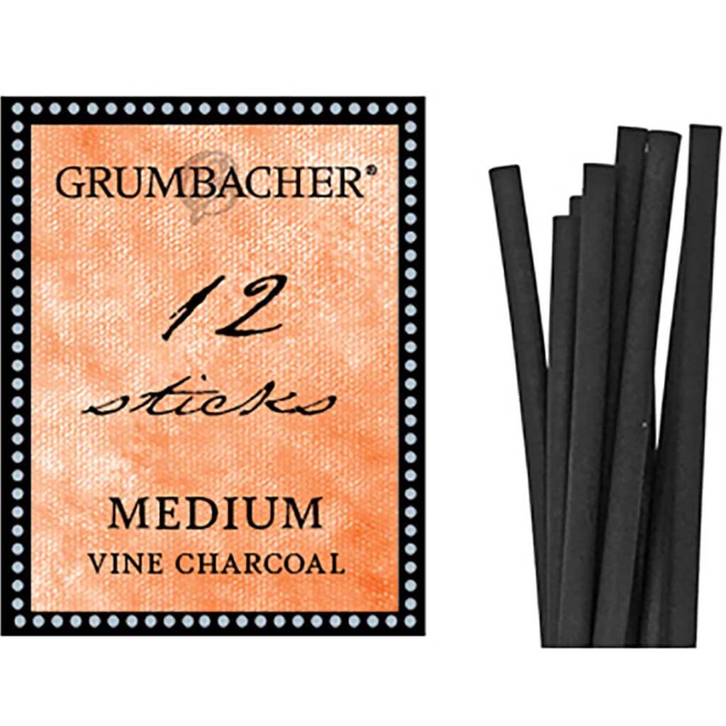 Grumbacher Medium Vine Charcoal 12pcs