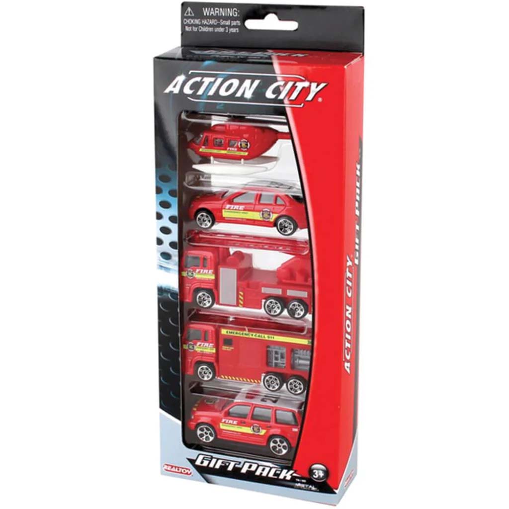 Fire Dept. 5 Piece Vehicle Gift Pack 