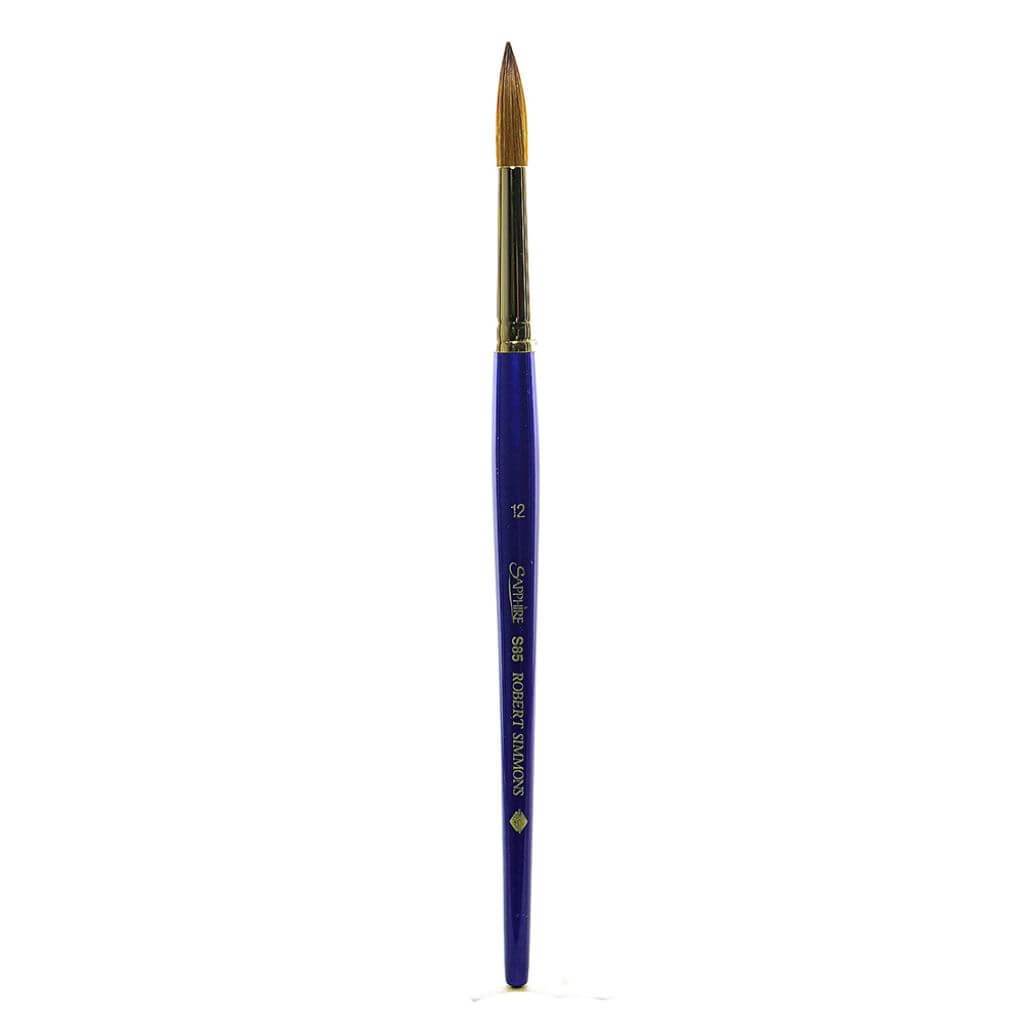 Sapphire Watercolor Round Brushes Short Handle Series 85