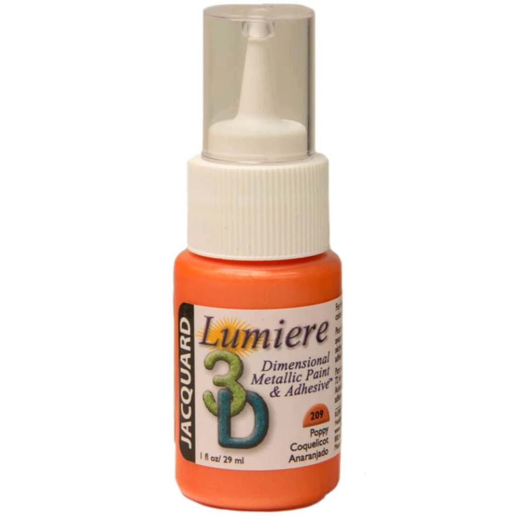 Lumiere 3-D Metallic Paint & Adhesive 1oz Coral Red