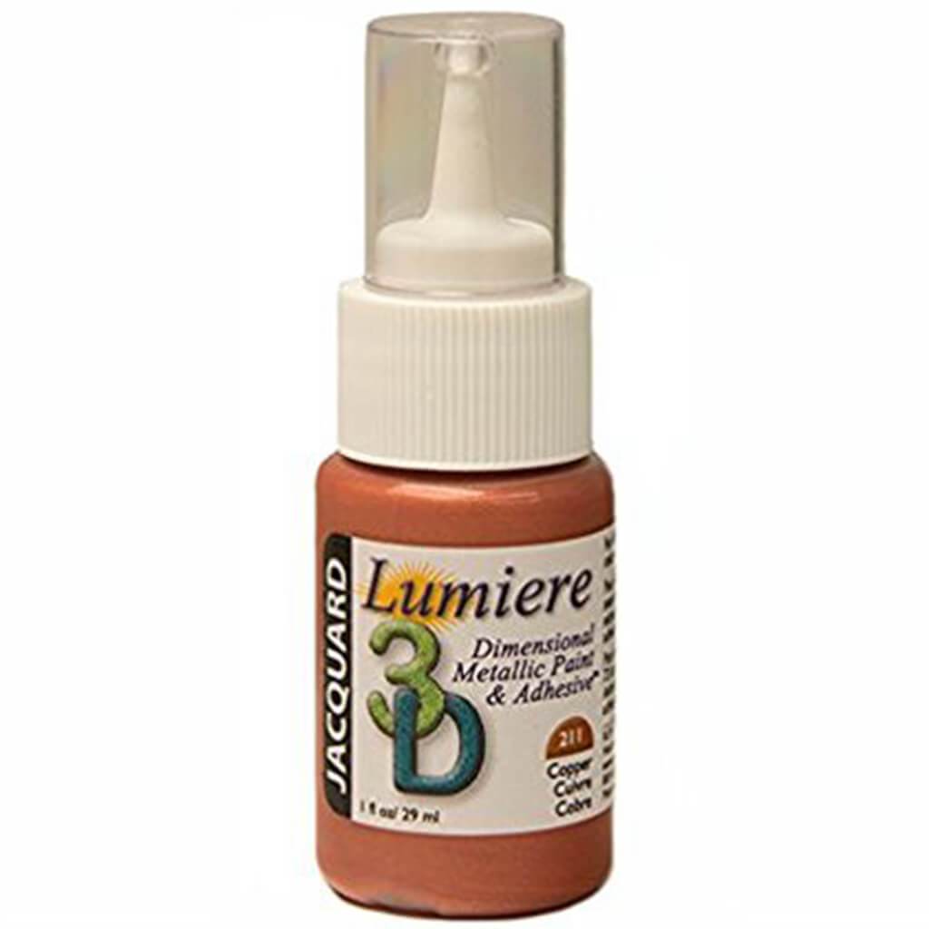 Lumiere 3-D Metallic Paint & Adhesive 1oz Coral Red