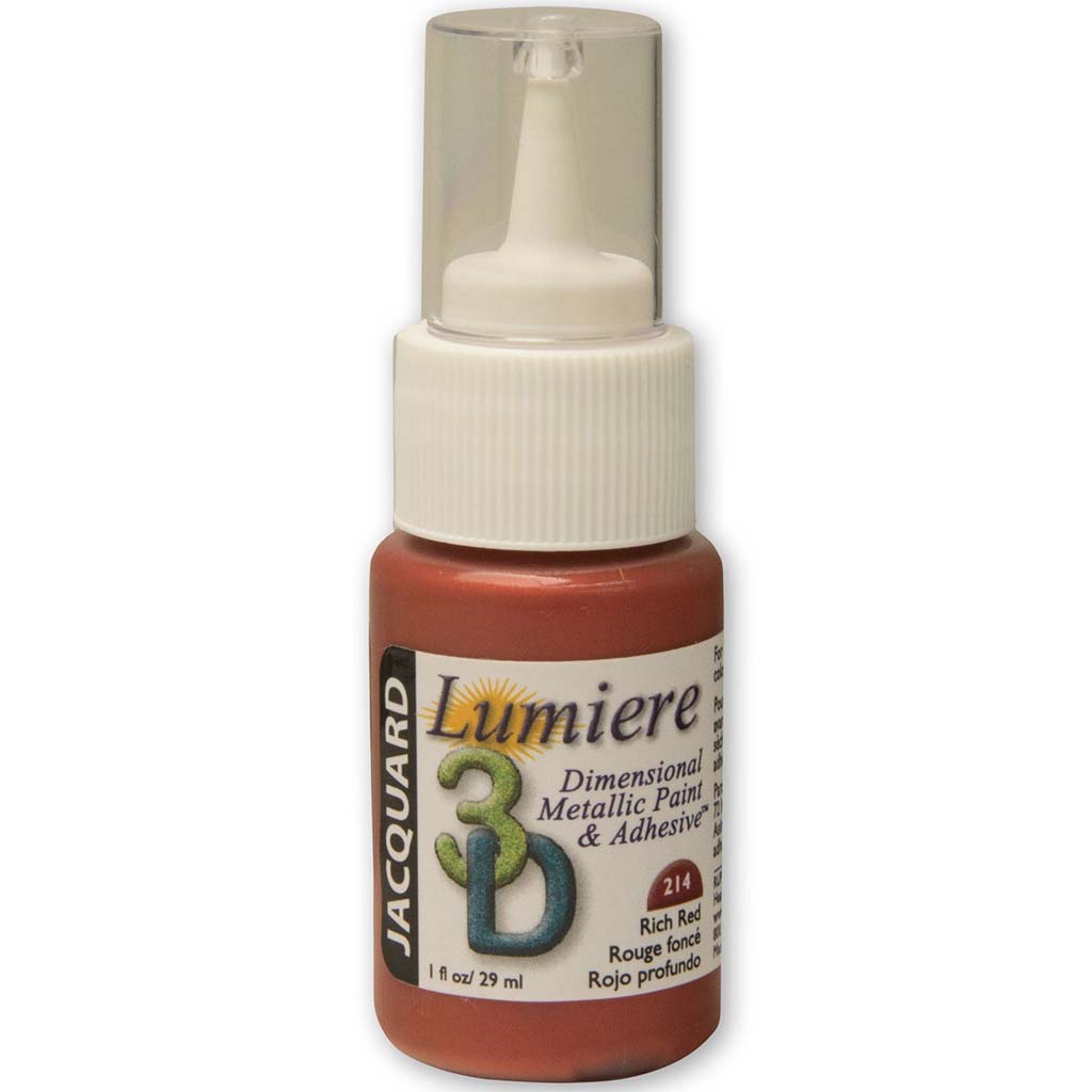 Lumiere 3-D Metallic Paint &amp; Adhesive 1oz Coral Red