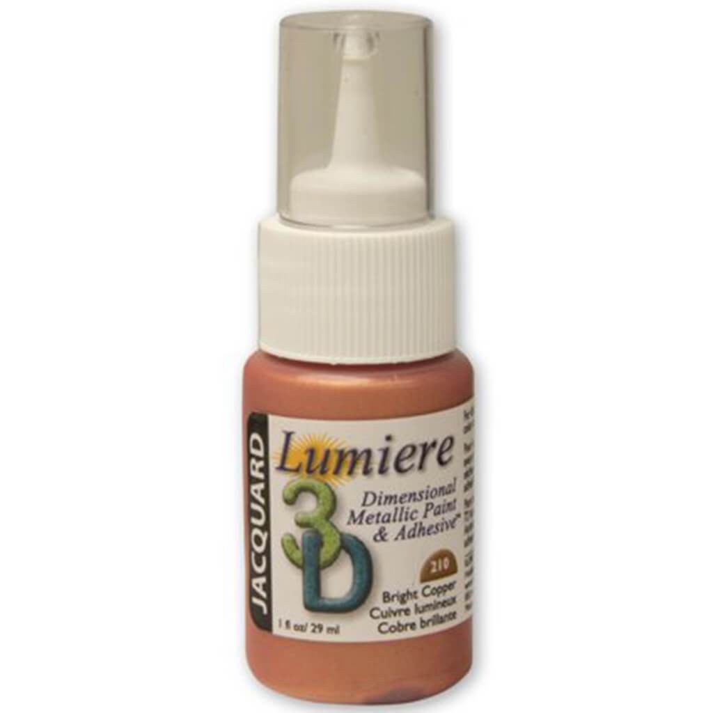 Lumiere 3-D Metallic Paint & Adhesive 1oz Coral Red